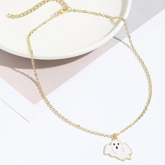 Neiman Marcus 14K Gold Plated Ghost Halloween Necklace - Picture 5 of 5